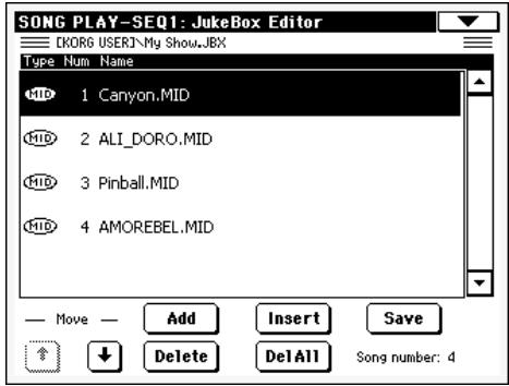 KORG PA500 - Jukebox editor - 1