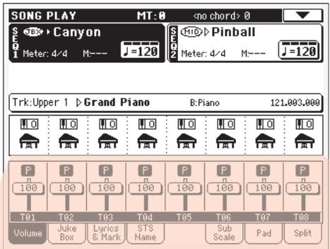 KORG PA500 - Modifier le volume des pistes - 7