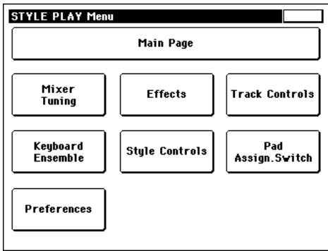KORG PA500 - Menu d'édition - 1