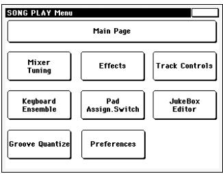 KORG PA500 - Menu de la page d'édition edit - 1