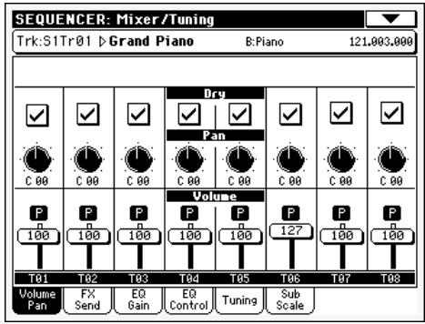 KORG PA500 - Onglets - 1
