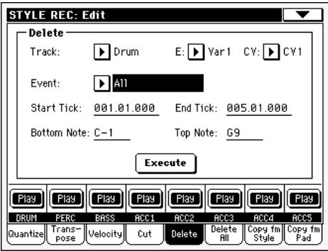 KORG PA500 - Noms des pistes - 1