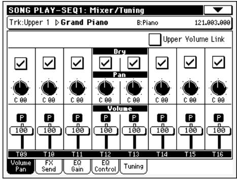 KORG PA500 - Onglets - 2