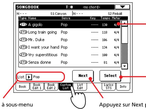 KORG PA588 - Sélectionner et utiliser une liste personnelle (custom list) - 1