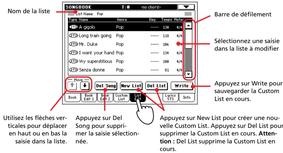 KORG PA588 - Appuyez sur l'onglet book pour afficher la page book et visualiser ainsi toute la base de données. utilisez les diverses options de saisite de - 2