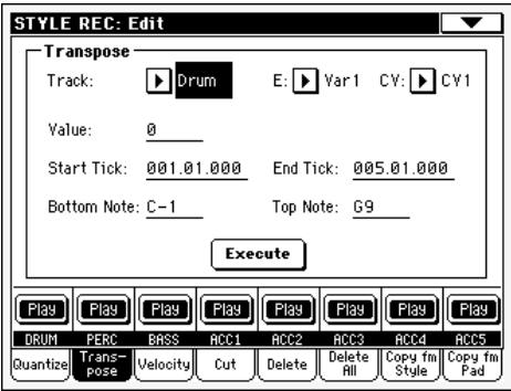 KORG PA588 - Noms des pistes - 1