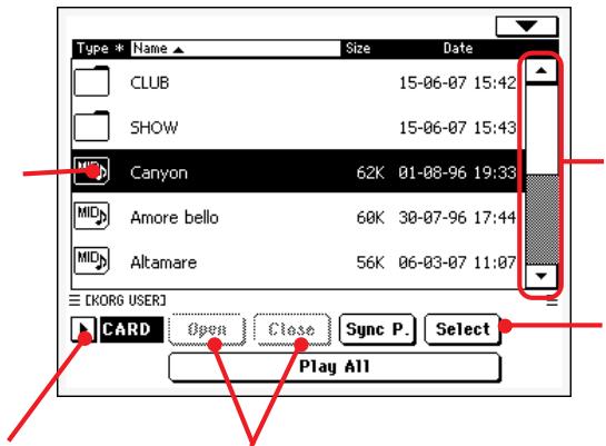 KORG PA588 - Déroulez la liste et sélectionnez le morceau que vous pouvez reproduire. - 1