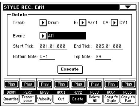 KORG PA588 - Noms des pistes - 1