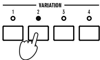 KORG PA588 - Sélectionnez un des motifs du métronome avec les boutons [variation] - 1