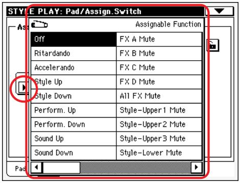 KORG PA588 - Menu à sous-menus - 1