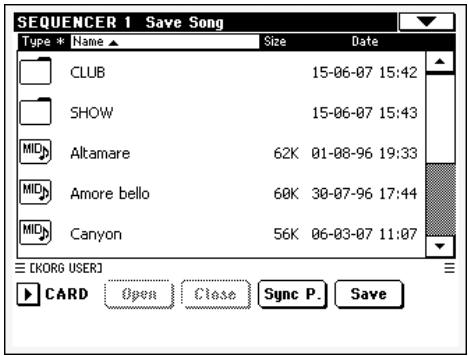 KORG PA588 - Sélectionnez la commande save song pour afficher la fenêtre save song. - 3