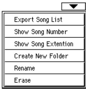 KORG PA588 - Menu de la page song select - 1