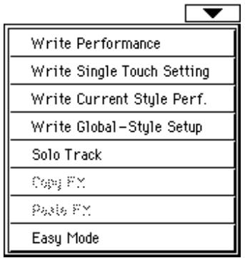 KORG PA588 - Menu de la page - 1