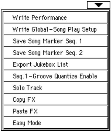 KORG PA588 - Menu de la page - 1