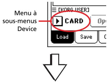 KORG PA588 - Dispositifs de mémoire accessibles par l'utilisateur - 1