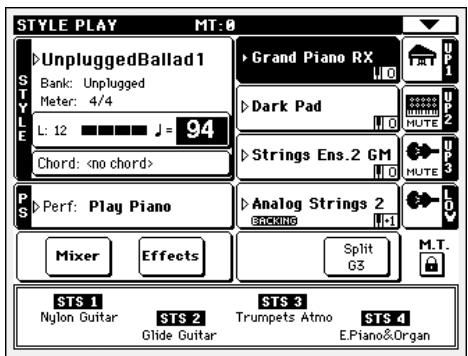 KORG PA588 - Pour sélectionner un style d'harmonisation différent, gardez enfoncé le bouton SHIFT et appuyez sur le bouton ensemble pour afficher la page ensemble. - 7