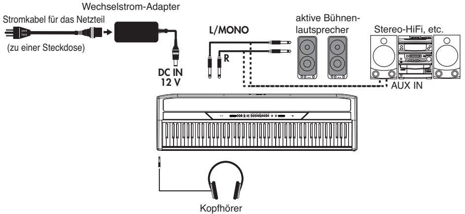 KORG SP250 - Anschluss an einen externen Veränder - 1