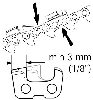 JONSERED CS2121 EL - Vérification de l'usure de la chaîne - 2