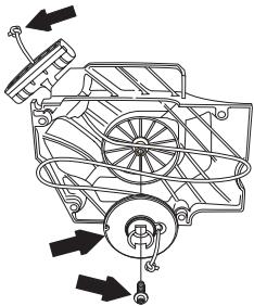 JONSERED CS 2159 WH - Remplacement d'une corde de lanceur rompue ou usee - 4