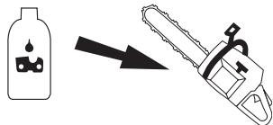 JONSERED CS 2159 WH - Remplissage d'huile de chaine - 1