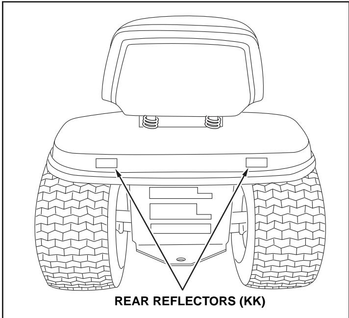 JONSERED LST 42 C-669 - ATTACH REFLECTORS TO REAR FENDER STEP 59: (SEE FIGURE 58) - 1