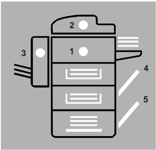 OLIVETTI COPIA 9020 - PAPER JAM LOCATION DIAGRAM - 1