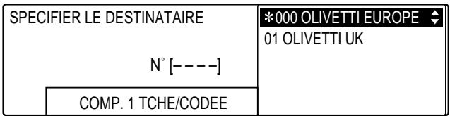 OLIVETTI COPIA 9916 - Pour ajouter un destinataire enregistré sous un code de composition rapide codée : - 2