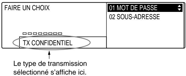 OLIVETTI COPIA 9916 - Si I'on a sélectionné un type de transmission autre que 01 TX ORDINAIRE : - 1