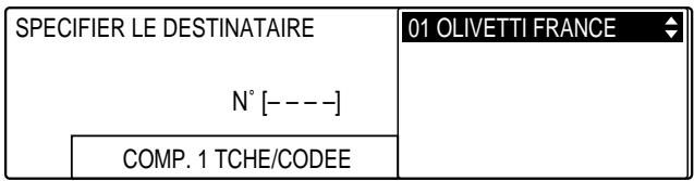 OLIVETTI COPIA 9916 - Pour ajouter un destinataire enregistré sous une touche de composition rapide 1 touche : - 1