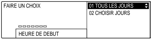 OLIVETTI COPIA 9916 - Si I'on a sélectionné 04 HEURE DE DEBUT à l'étape 10 (p. 9-9): - 2