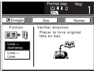 OLIVETTI D-COPIA 300 - Suivre les instructions indiquées sur le côté droit du panneau tactile et vérifier l'orientation des originaux mis en place. - 4