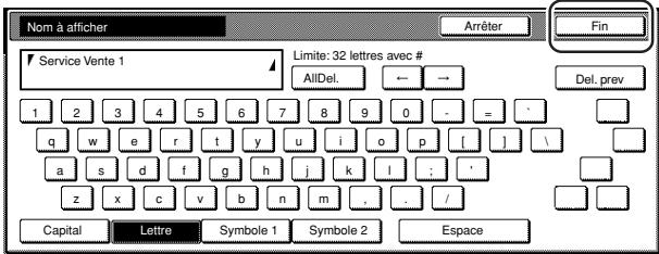 OLIVETTI D-COPIA 300 - Sélectionner "code identifiant." dans la colonne "réglage référence" située sur le côté gauche du panneau tactile puis effleurer la touche "changer n°" ["changer #"]. l'écran "code identifiant." apparaitra. - 7
