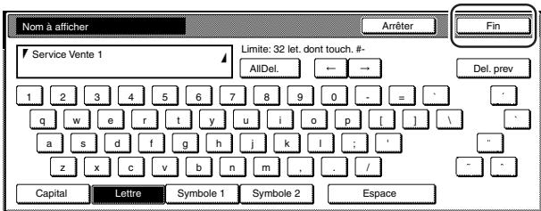 OLIVETTI D-COPIA 300 - Sélectionner "code identifiant." dans la colonne "réglage référence" située sur le côté gauche du panneau tactile puis effleurer la touche "changer n°" ["changer #"]. l'écran "code identifiant." apparaitra. - 8
