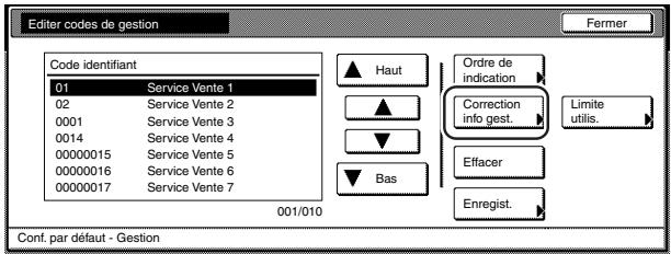 OLIVETTI D-COPIA 300 - Modifier des données enregistrées - 8