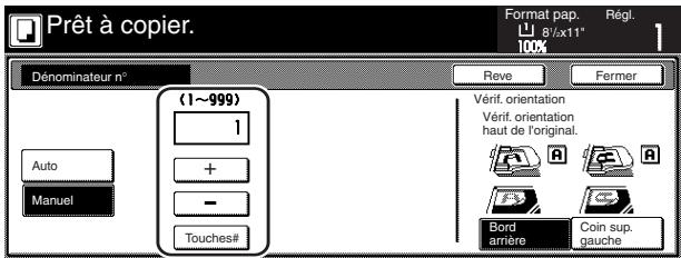 OLIVETTI D-COPIA 300 - Effleurer la touche "+" ou la touche "- pour sélectionner le dénominateur désiré des numéros de page. - 1
