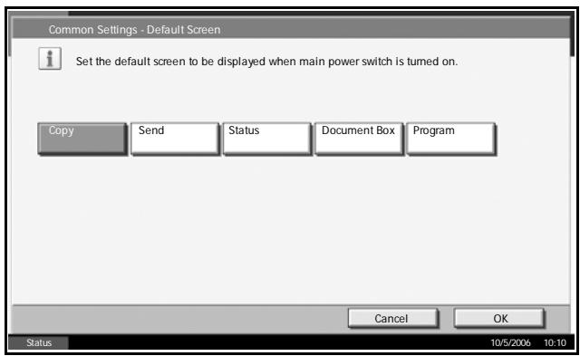 OLIVETTI D-COPIA 500MF - Selecting Default Screen (Optional) - 2