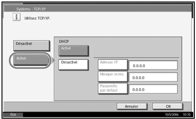 OLIVETTI D-COPIA 500MF - Configuration TCP/IP (avec adresse IP fixe) - 2