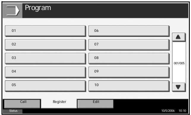 OLIVETTI D-COPIA 500MF - Program Screen - 2
