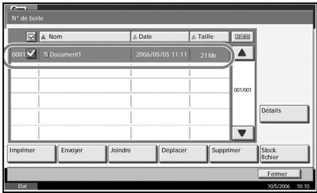 OLIVETTI D-COPIA 500MF - Dans la liste, cocher la case à côté du document à envoyer. Le document sélectionné est signalé par une coche dans la case à cocher. - 1