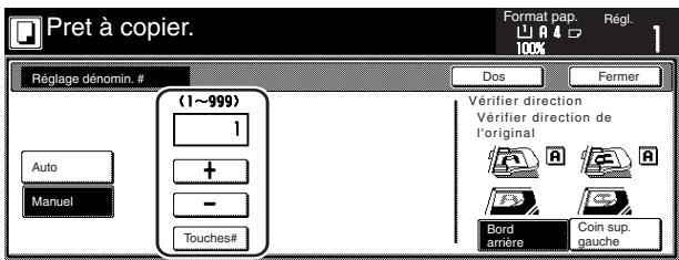 OLIVETTI D-COPIA 55 - Effleurer la touche "+" ou la touche "- pour selectionner le dénominateur désire des numérores de page. - 2