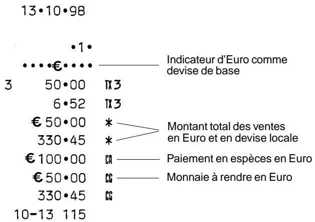 OLIVETTI ECR 2100 EURO - Enregistrement d'une vente à l'unité et calcul de la monnaie - 1