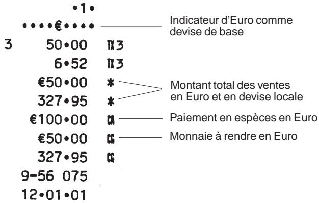 OLIVETTI ECR 2150 - Enregistrement d'une vente à l'unité et calcul de la monnaie - 1