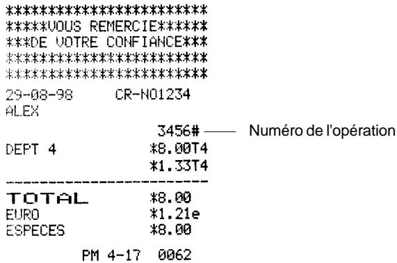 OLIVETTI ECR 2400 EURO - Enregistrement d'un numéro d'identification d'une vente - 1