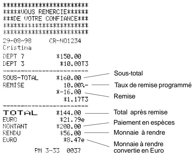 OLIVETTI ECR 2400 EURO - Remise sur le total de la vente - 1