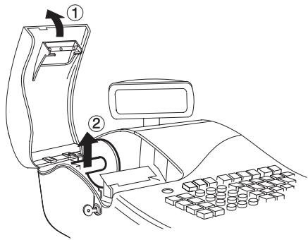 OLIVETTI ECR 2400 EURO - Installation du rouleau de papier - 1