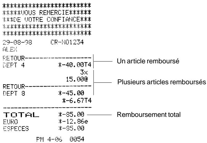 OLIVETTI ECR 2400 EURO - Remboursement de plusieurs articles - 1