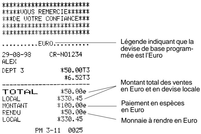 OLIVETTI ECR 2400 EURO - Enregistrement d'une vente à l'unité et calcul de la monnaie - 1