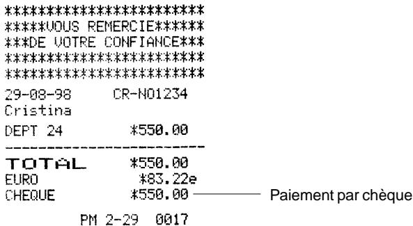 OLIVETTI ECR 2400 EURO - Paiement par chèque - 1