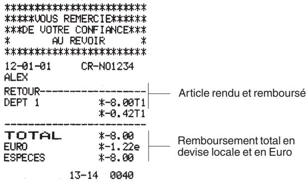 OLIVETTI ECR 2450 - Remboursement d'un article - 1