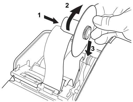OLIVETTI ECR 2500 EU - Installation du rouleau de papier destiné au journal - 2